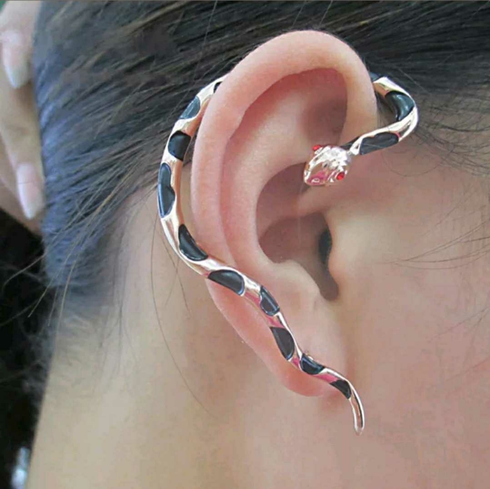 Ruby Eyed Snake Earring Cuff